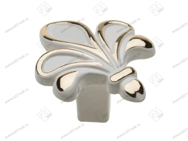 GZ-ROYAL3-1-10-03 Ручка GTV кнопка ROYAL3 белый/золото <40> 1