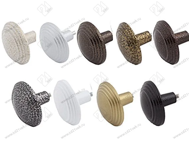 Ручка-кнопка РК1 тип 2 у металл, антик белое серебро <30> 1