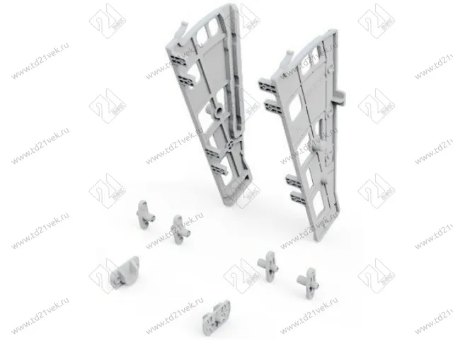 107-01-09-302 Механизм для обувниц Mesan, односекционный с дюбелями, пластик, белый <40> 1