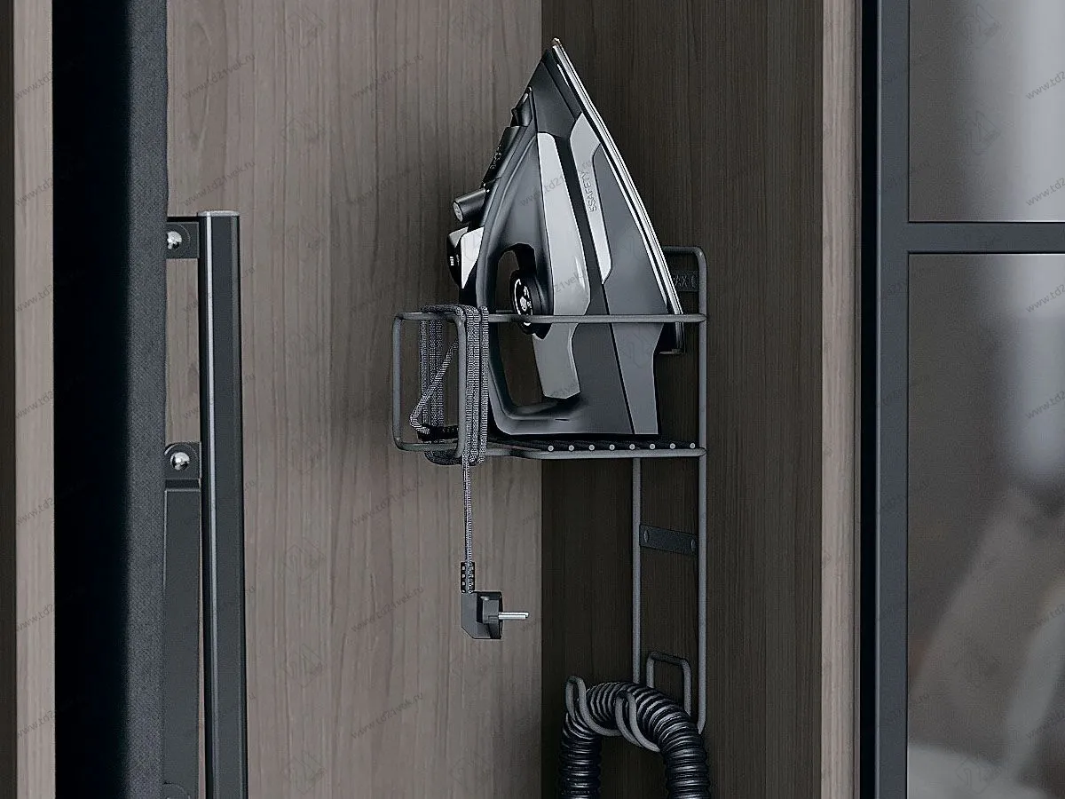 S-6619-A Держатель для гладильной доски и утюга, Starax, (200х200х380 мм), антрацит 1