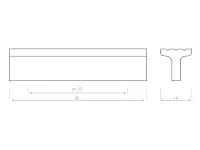 Профиль-ручка FH-0096 960мм (L1000мм) золото матовое