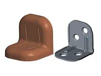 Уголок крепежный 24х24х25 мм, ясень c пластиковой крышкой