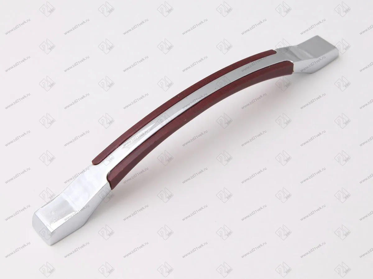 K830-128-02-05 Скоба Metax со вставкой 128 мм (хром/кр.дерево) <50/250> 1