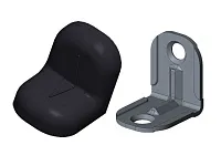 Уголок крепежный 20х20х16 мм, черный c пластиковой крышкой