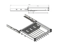 S-6711-A Брючница с органайзером для аксессуаров в базу 600 мм, Starax, (560-590х475х125 мм), направляющие Blum Tandem, антрацит