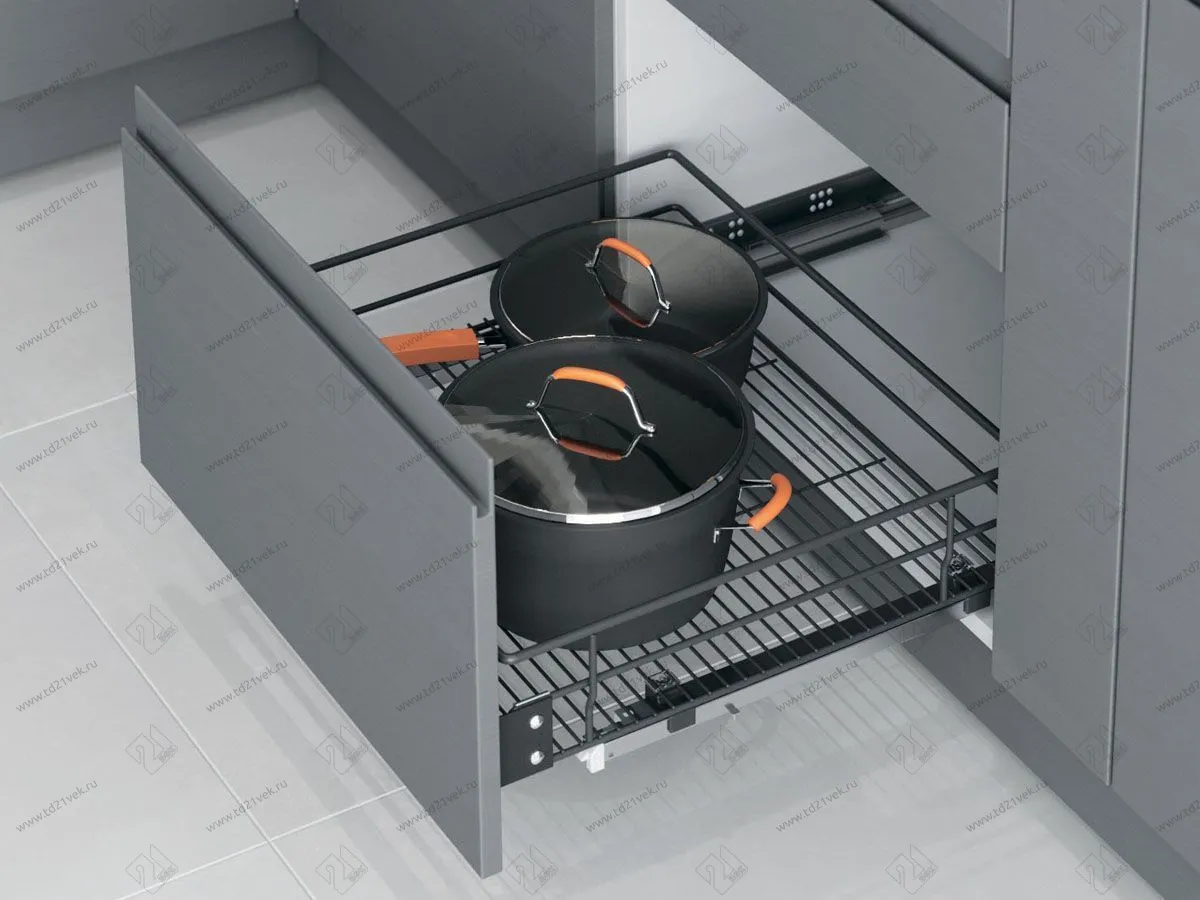 S-2343-A Выдвижная корзина с фасадным креплением в базу 450 мм, Starax, направляющие Blum Tandem, (410-430х500х160 мм) 1