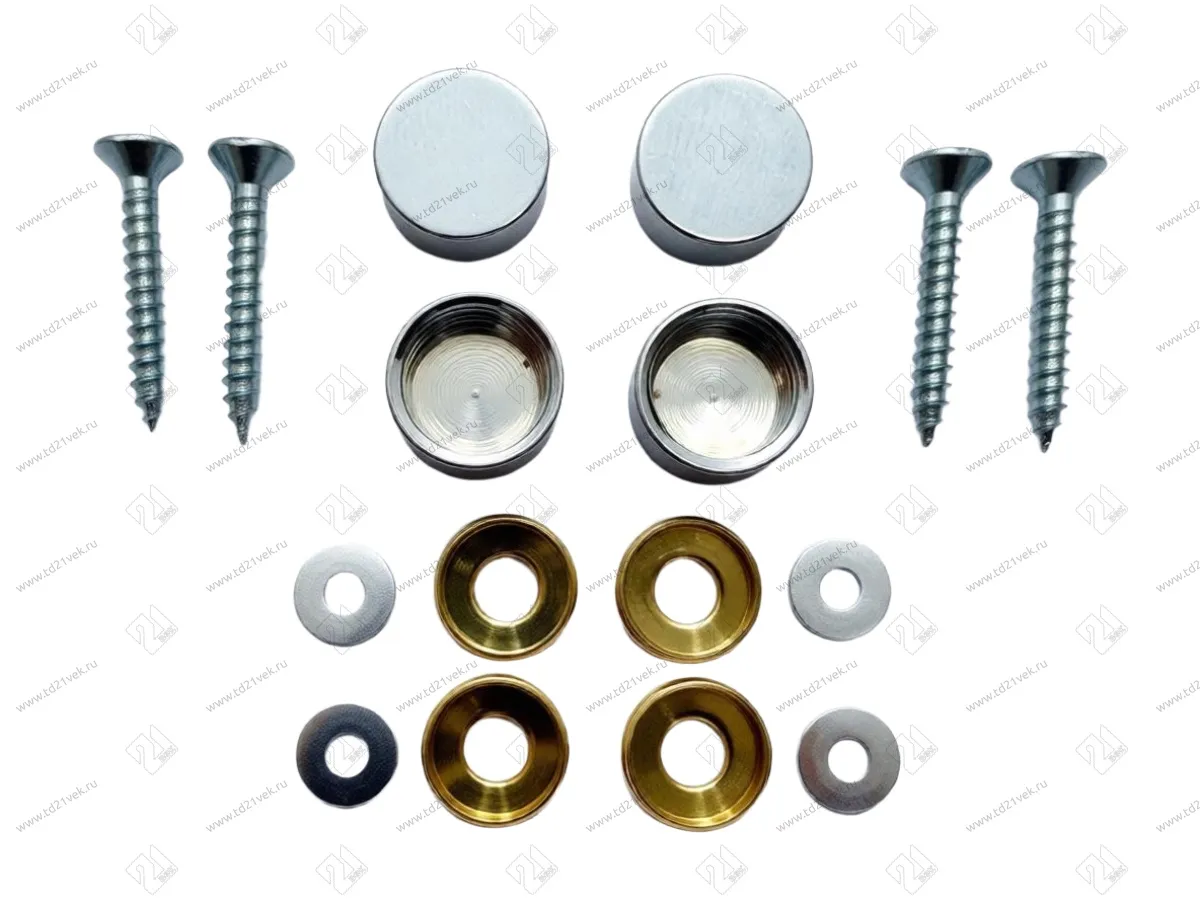 Зеркалодержатель, d14мм, сталь, хром (1компл.= 4 шт.+ саморезы) 1