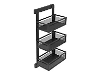 S-6721-A Корзина для белья, Starax, 3-х ярусная, (325х475х1000 мм), левая, антрацит