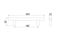 RR002BSG.5/192 Ручка-рейлинг 192 мм , сатиновое золото <10>