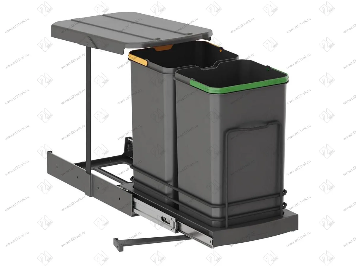 S-2392-A Система сортировки в базу 400 мм, Starax, 12+12 л, (260x440x400 мм), пластик, антрацит 2