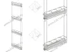 S-2918-C Выдвижная колонна в базу 150 мм, Starax, 4-х ярусная, (108х465х1650 мм), правая превью 2