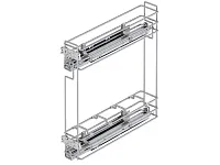 S-2414-08-C Бутылочница 150, Starax, 2-х ярусная, направляющие Blum Tandem, выдвижение 7/8, (106х475х495), левая, хром