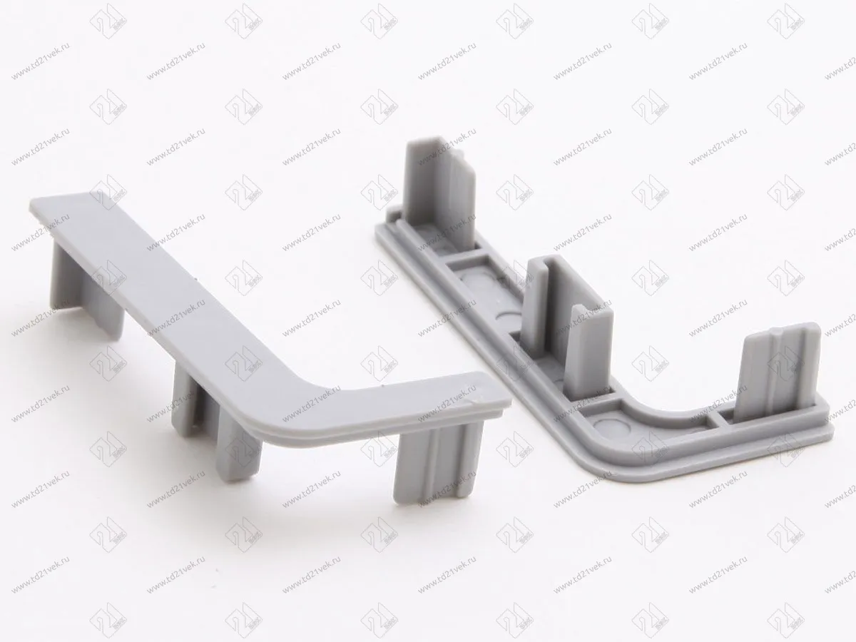 Г-образный комплект открытых заглушек (2 шт.) №13 алюминий <10> 1