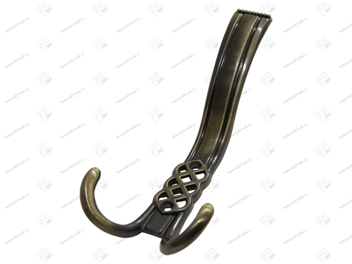 Крючок трехрожковый, бронза, KOSA, в комплекте: саморез 2 шт. 1