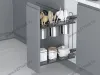 S-2651-A Бутылочница для столовых приборов, Starax, 2-х ярусная, (205х475х420 мм), антрацит, левая превью 1
