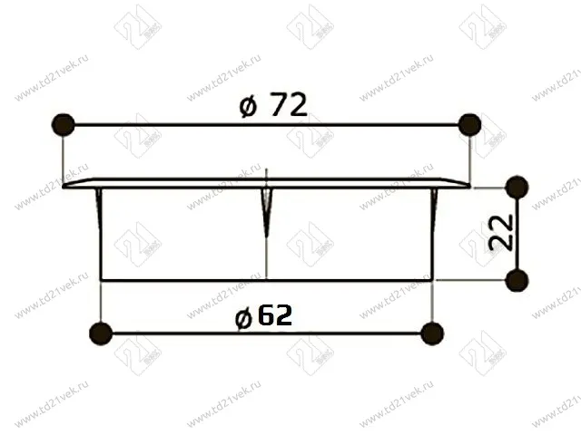 Заглушка кабель-канала, круглая, d=62 №2, светлая ольха 2