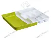 Лоток для столовых приборов раздвижной, 368х310-520 мм, белый/салатовый превью 2