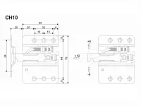 CH10  Навес для шкафов нижней базы (П+Л) с заглушками, монтажными планками и крепежом в компл <50>