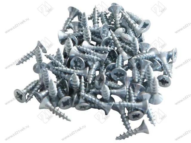Саморез 3,5*15мм с потайной головкой, крест, цинк белый, 1уп=1000 шт. 1