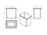 S-2532-G Система сортировки в базу 600 мм, Starax Order, 2 ведра, серый