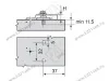 194K6100E DUEPL V500NI Планка ответная BLUMModul(крест.) H=0мм (для встр.холодильн,самор.с распорн.пробками EXPANDO)<50/250> превью 2