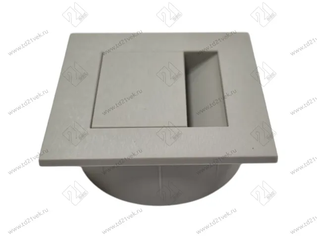 Заглушка кабель-канала, 66х66х22мм, d60мм, светло-серый 1