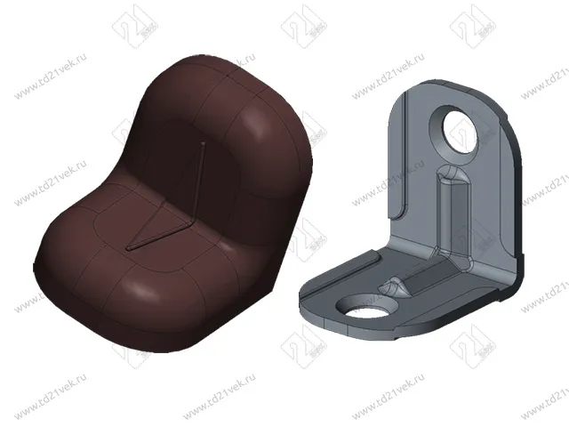 Уголок крепежный 20х20х16 мм, венге c пластиковой крышкой 1