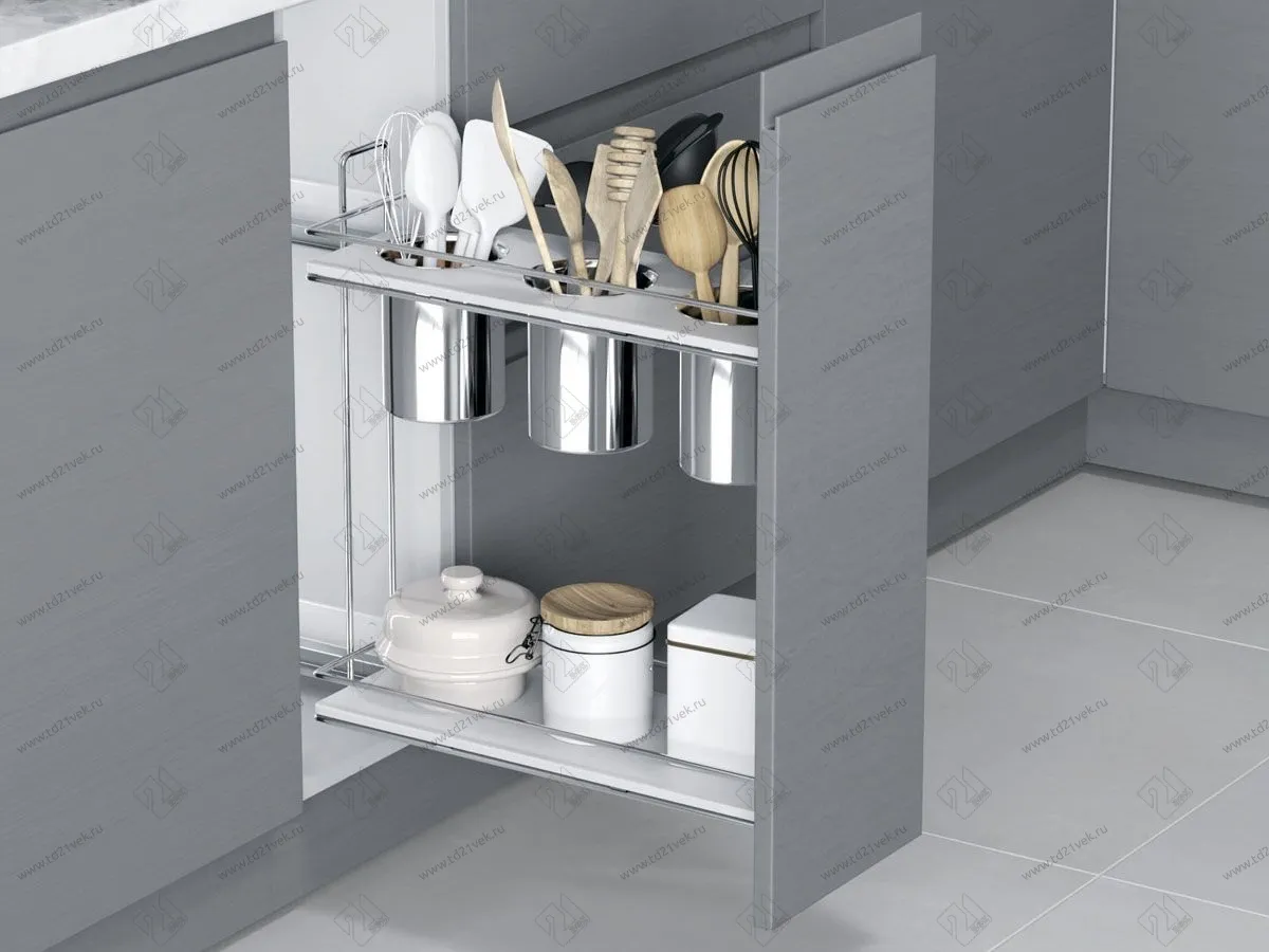 S-2652-C Бутылочница для столовых приборов, Starax, 2-х ярусная, (205х475х420 мм), хром, правая 1