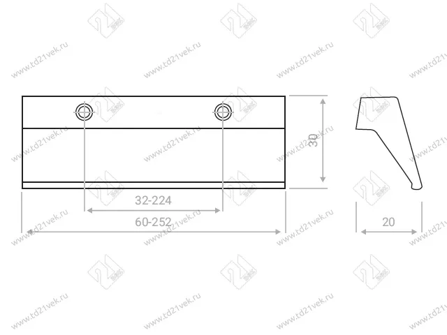 Профиль-ручка 960мм (L1000мм) черный матовый 2