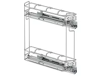 S-2605-C Бутылочница 150, Starax, 45 градусов, 2-х ярусная, направляющие Blum Tandem, (106х465х495 мм), полное выдвижение, правая, хром