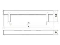 Ручка-рейлинг Оскар 14.341-11*160 (алюминий)  <100>