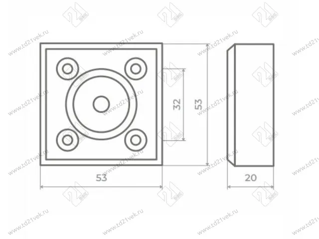 Опора декоративная регулируемая Н20+5мм металлик 2