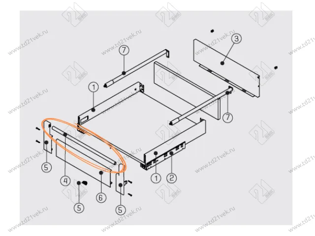 1279616071107 FLOWBOX Передний рейлинг 1200 (L1111 мм) (антрацит) <12> 3