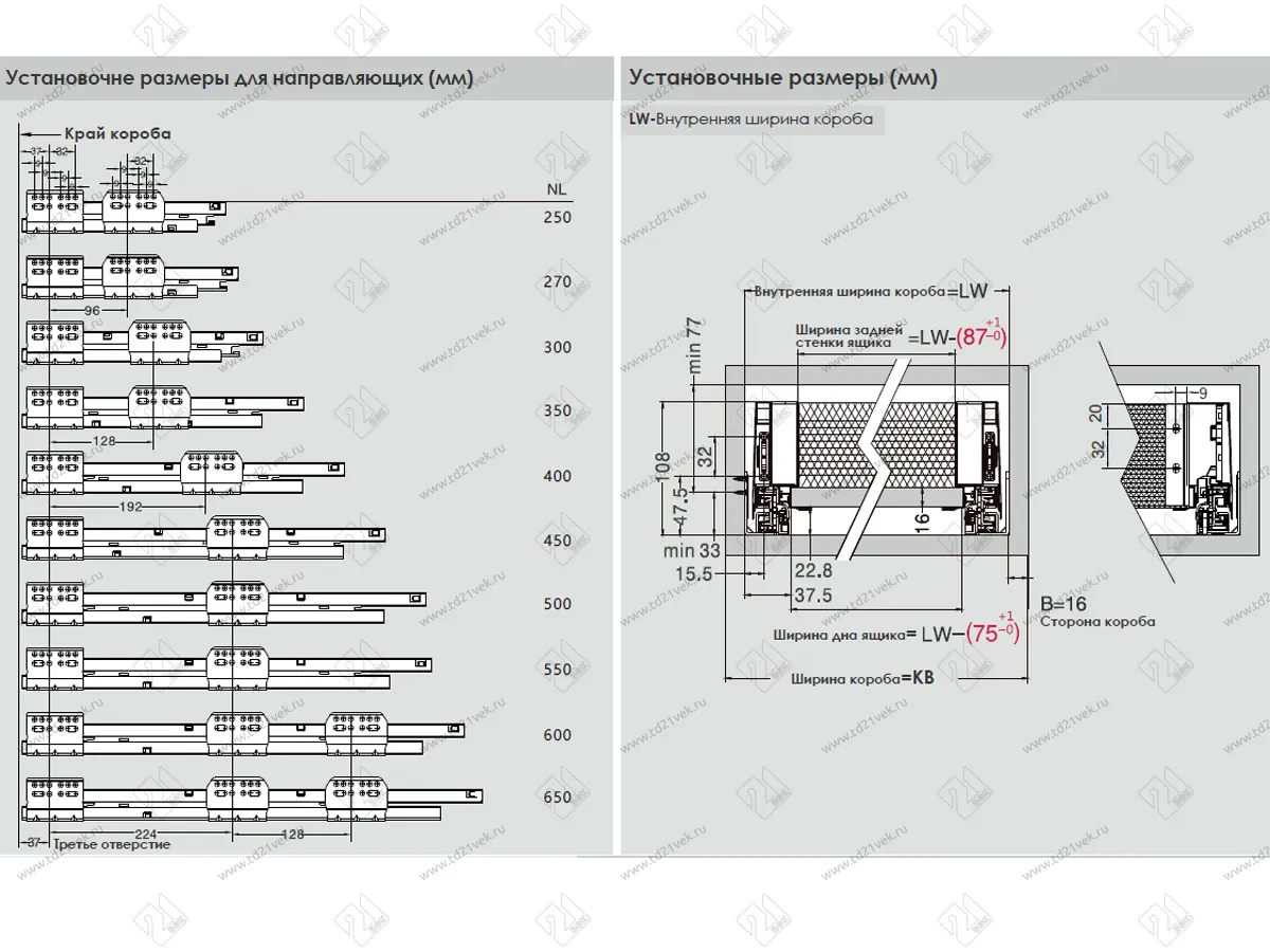 Комплект ящика Dragon-Pro, Soft-Close, L350 мм, H95 мм, нагрузка 40 кг, темно-серый, с доводчиком 5