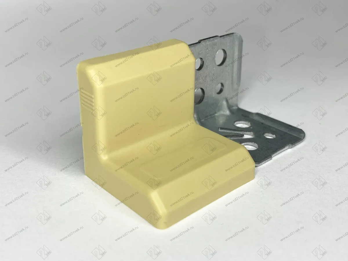 Уголок крепежный 28х28х28мм толщ.1,2мм с крышкой, 028.11 бежевый <500> 1