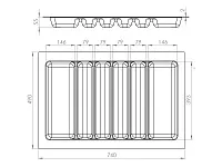 S-2689-WP Лоток для столовых приборов Starax в базу шир. 800 (740x490x55 мм), белый