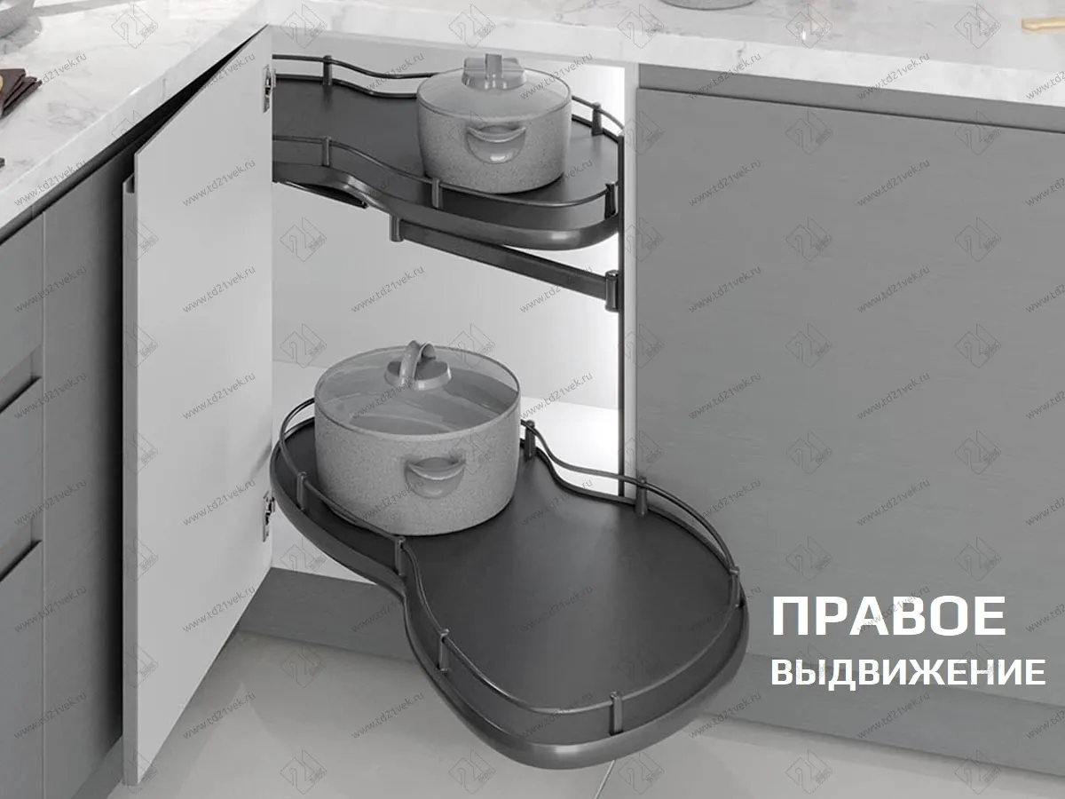 S-3104-А Волшебный угол "Лепесток" в базу 400 мм, Starax, (800х400х600 мм), правый, антрацит 1