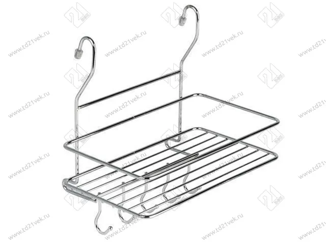 MX-403 Полка на рейлинг большая с крючками, 260х180х264мм, хром, <12> 1
