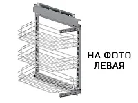 S-2221-C Угловая бутылочница скошенная 300, Starax, 3-х ярусная, левая, направляющие Blum Tandem, (225х470х635 мм)