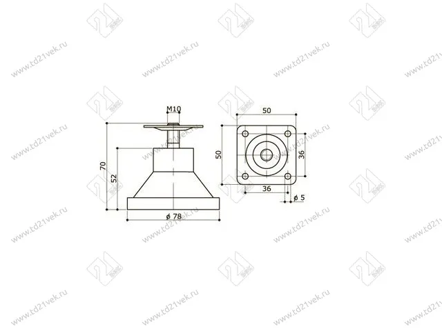Опора "Грибок" А008/2010 d=74 h=70 (крем) <250> 2