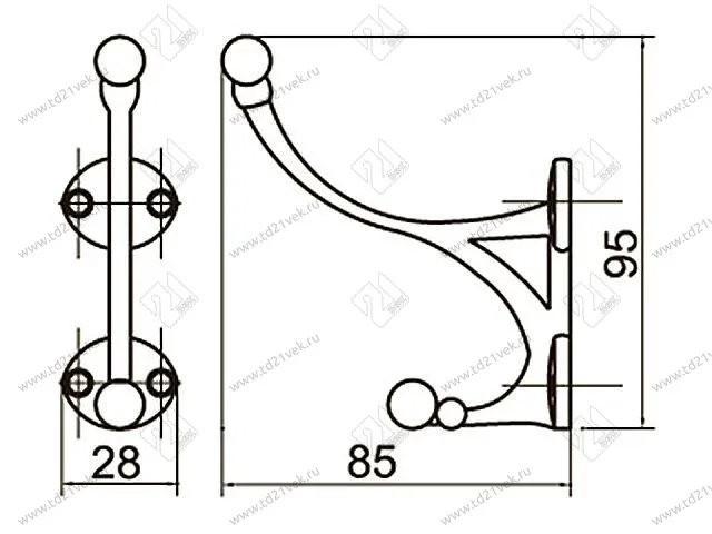 KR0100 AC Крючок античная медь <30/180> 2