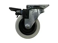 Опора колесная 254, нагрузка 30 кг, d50 мм, h63 мм, резина, серый, со стопором