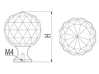 GZ-CRPA25-01 Ручка (кнопка) Crystal Palace A 25 мм
(хром+кристалл) <40>