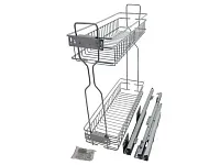 Бутылочница для кухни 200 правая, на скрытых направляющих с доводчиком / двухуровневая корзина