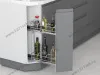 S-2605-C Бутылочница 150, Starax, 45 градусов, 2-х ярусная, направляющие Blum Tandem, (106х465х495 мм), полное выдвижение, правая, хром превью 1