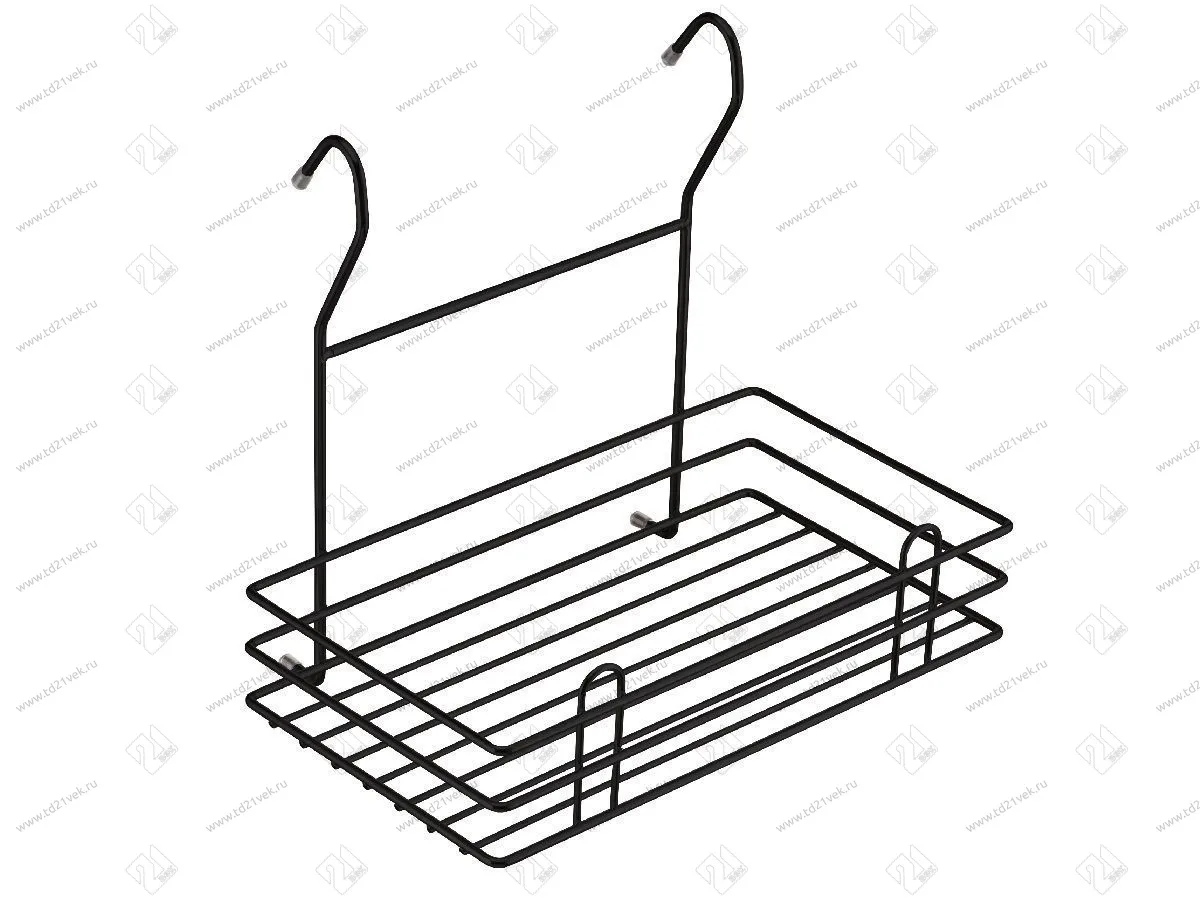 LE 520 BL Полка одинарная тип-2, Д225 Ш195 В250, черный матовый <12 > 1