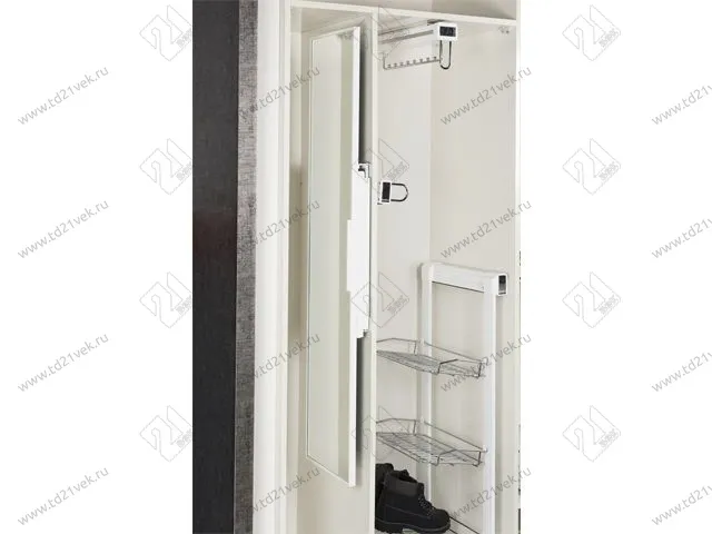 S-6612-W Выдвижное зеркало в шкаф в базу 160 мм, Starax, (120х340х1300 мм), белое 2