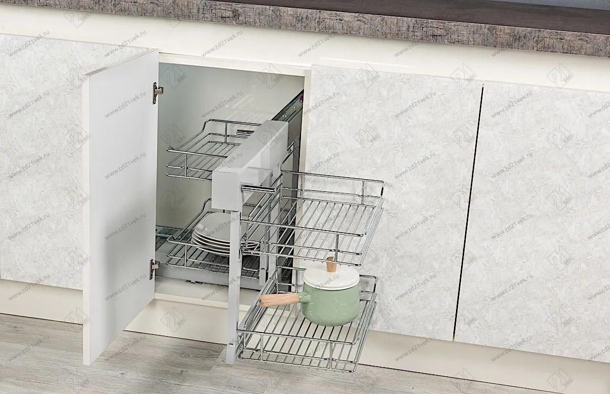 S-3009-C-L Волшебный угол для распашных фасадов в базу 500 мм, Starax, 2-х ярусный, (700х510х560 мм), левый 4