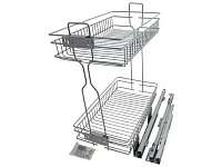 Бутылочница для кухни 300 правая, на скрытых направляющих с доводчиком / двухуровневая корзина