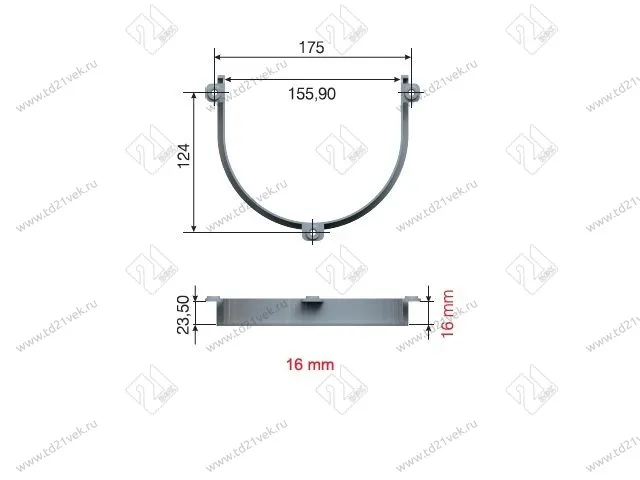 105-91-11-303 Ограничитель Mesan (вертикальный) для сифона U-образный 220мм, серый 4